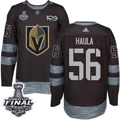 Adidas Golden Knights #56 Erik Haula Black 1917-100th Anniversary 2018 Stanley Cup Final Stitched NHL Jersey - Click Image to Close